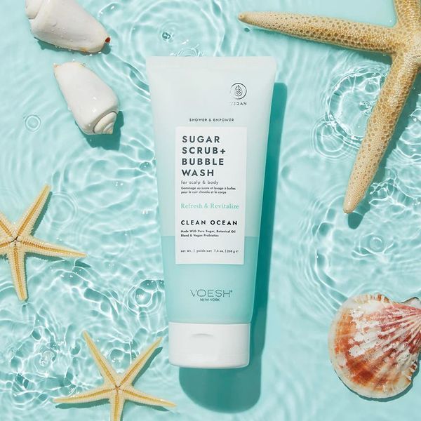 Цукровий скраб для шкіри голови та тіла "Чистий океан" Sugar Scrub+Bubble Wash For Scalp and Body Clean Ocean VBS107CLN фото